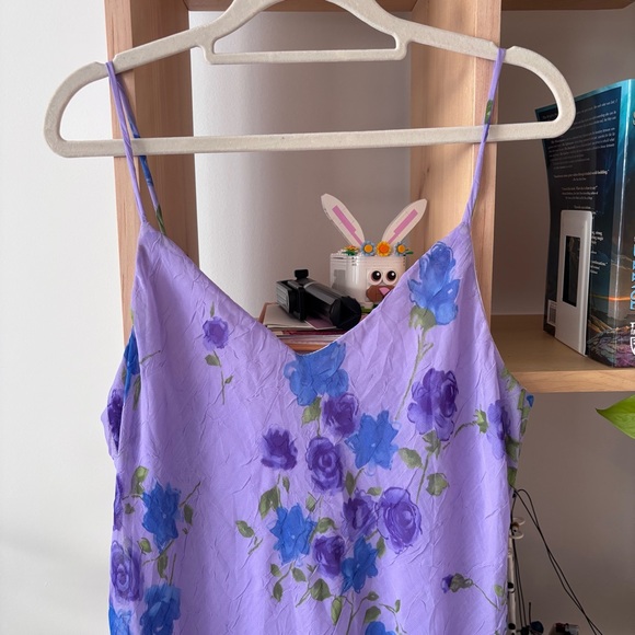 Rampage Lavender Dress with Blue Floral Design - Picture 2 of 5